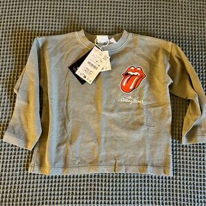 The Rolling Stones Kids Olive Long Sleeve Tee
